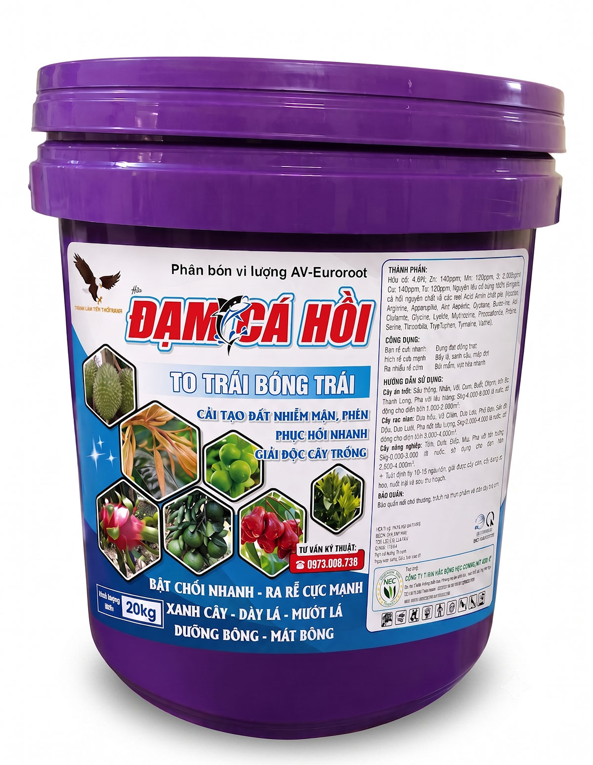 Đạm cá hồi - To Trái Bóng Trái - 20kg